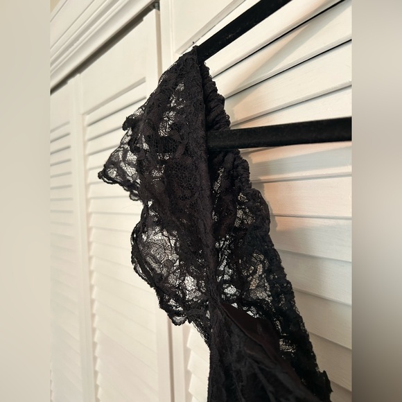 Gunne Sax Vintage Black Lace Elegant Prom Dress - Picture 7 of 13